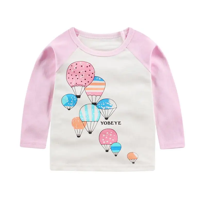 Милая Детская весенне-осенняя футболка Топы с длинными рукавами и рисунком для мальчиков, хлопковые топы, одежда для малышей рубашка с круглым вырезом Забавные футболки - Цвет: qiqiu