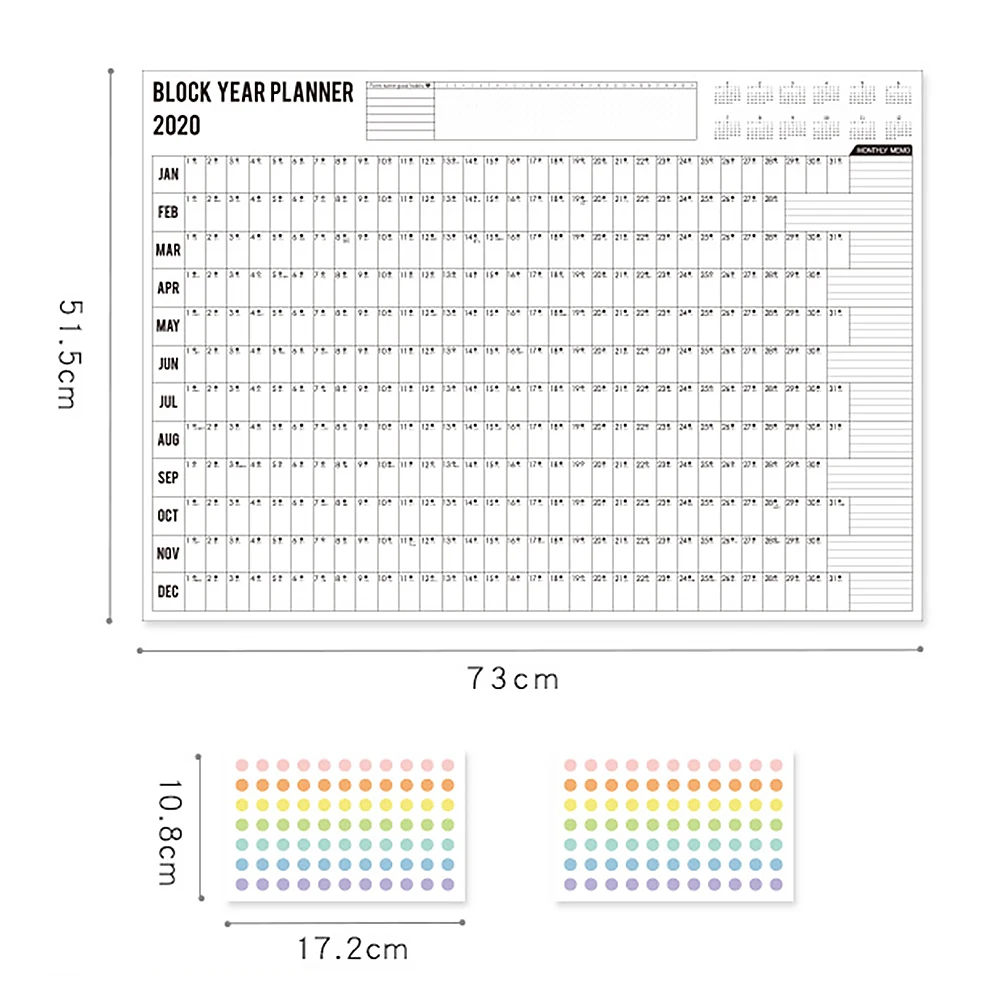 365 дней год План блок ежедневник бумага сделать список настенный календарь с 2 шт наклейки ЭВА для офиса школы дома
