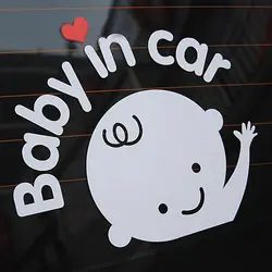 2 шт. автомобильный стикер напечатанный ребенок в машине, развевая знак безопасности ребенка милый Наклейка Декор VS998