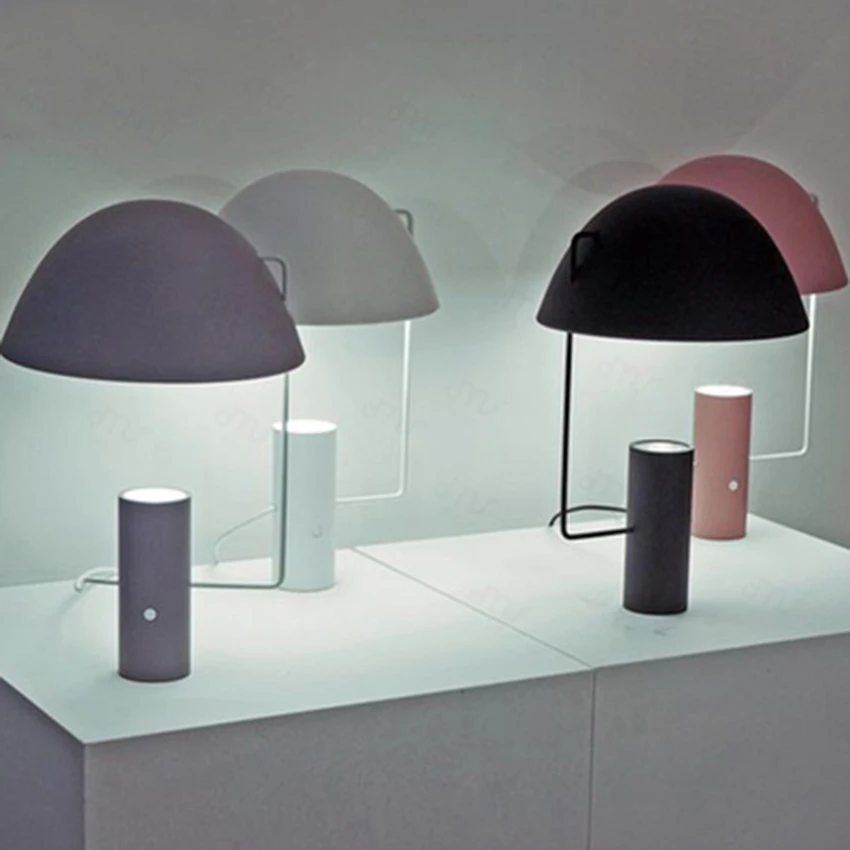 Modern LED Iron Art Black Pink Hat Table Lights Nordic Indoor Living Room Bedroom Bedside Deco Study Reading Lamp Light Fixtures