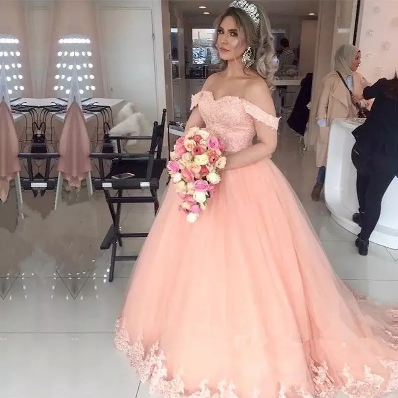 2022 New Peach Quinceanera Dresses Off 