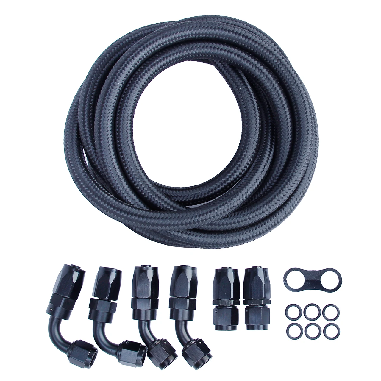 Braided Fuel Line 3/8 10ft 6AN Oil/Gas/Fuel Hose End Fitting Separator  Clamp Kit - AliExpress