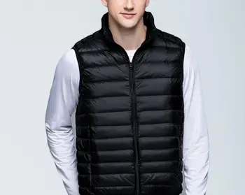 

Hot 2020 Men's Lightweight Down Vest Men's Short Winter Men's Collar Fashion Down Vest