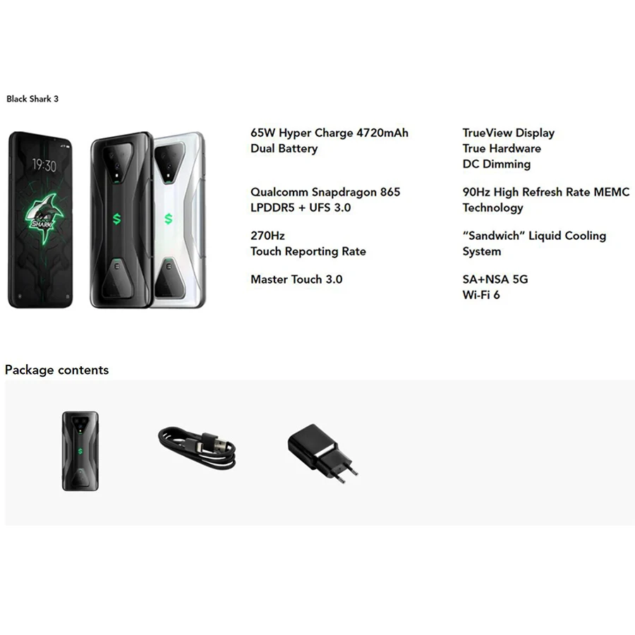 Global Version Xiaomi Black Shark 3 8G 128G Gaming 5G Mobile phones Octa Core 4720mAh 6.67 Global Version Xiaomi Black Shark 3 8G 128G Gaming 5G Mobile phones Octa Core 4720mAh 6.67