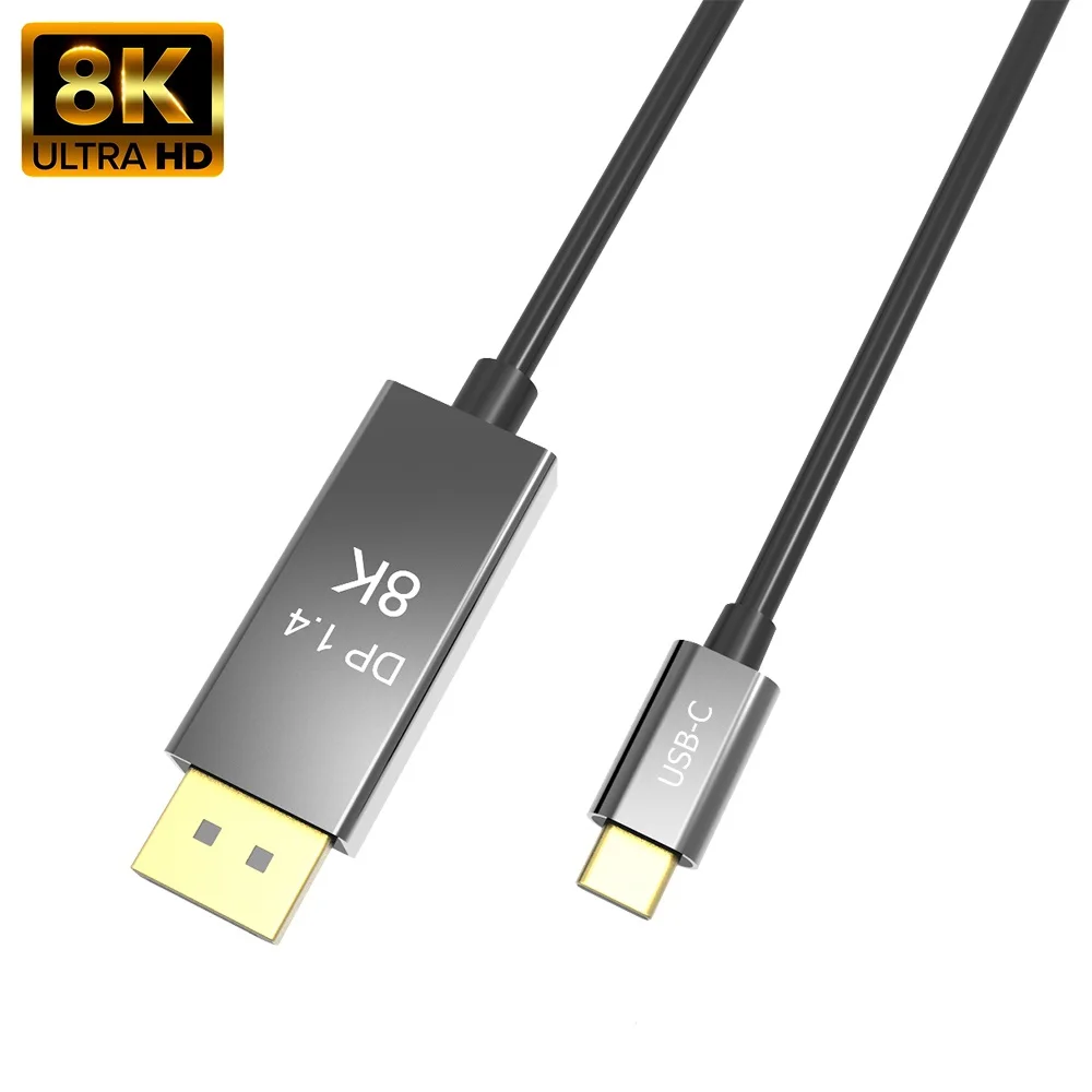 Thunderbolt 3 USB C DP1.4 cable type-c to displayport 1.4 8K 30hz 4K 144HZ PVC Aluminum alloy cable
