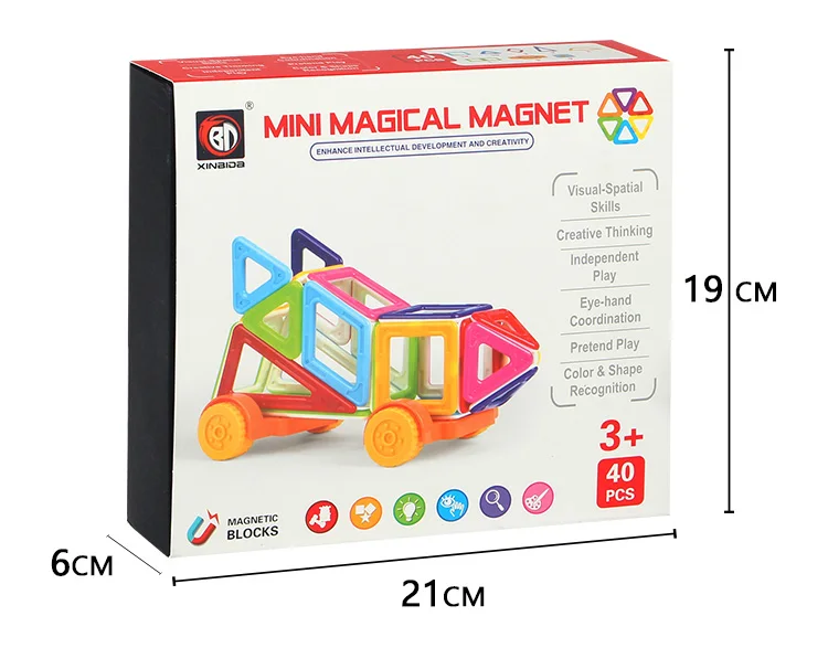 Мини размер сплошной цвет Магический Магнит Магнитные строительные блоки 3D DIY магические блоки игрушки