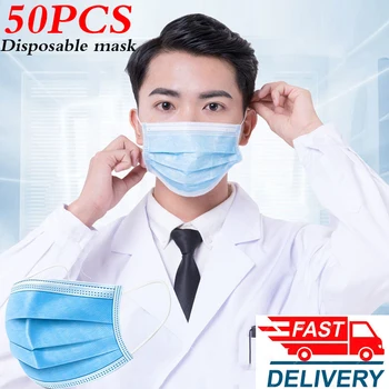 

IN STOCK Fast Shipping 3-Layers Disposable Mask Anti-dust Mask Satety Elastic Protective Men and Women Face Mask