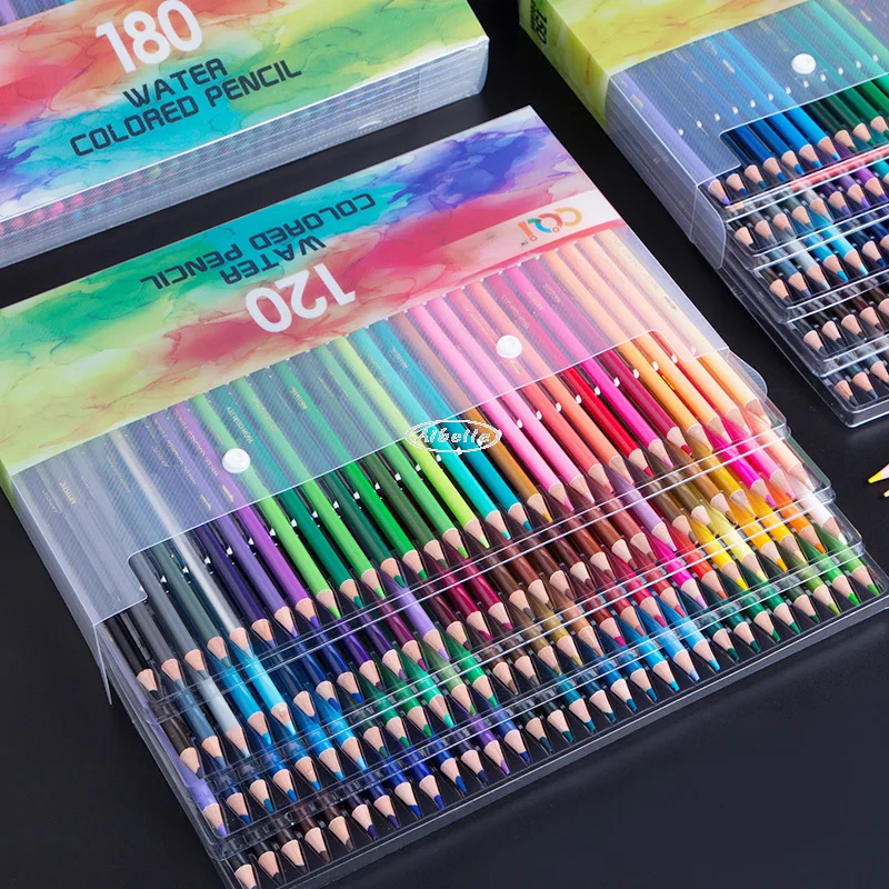 Aibelle 120/150/180/210 Professional Watercolor Pencils Set Artist Wood Color Pencil Painting Gifts For Kids Art School Supplies 12 pcs set sketch pencils painting pencil for school wood sketch pencils professional drawing pencil for artist 5h b pencil