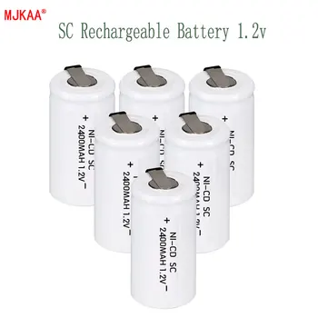 

14pcs Sub SC 22420 1.2V Batteries 2400mAh 22*22*42 Ni-CD Battery With an Extension Cord Processed into Tools Battery