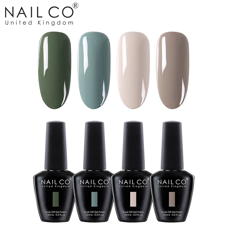 NAILCO 4 шт. 15 мл Гель-лак для ногтей DIY Nail Art Laquer светодиодный Гель-лак для ногтей Блестящий замачиваемый полуперманентный гель для подарка жены - Цвет: ZH15