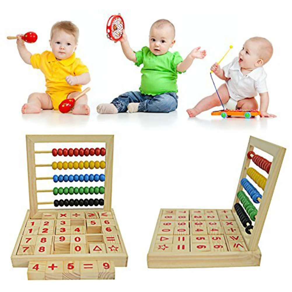 Деревянные Abacus Детские счетные цифры и алфавит буквенные блоки раннего Монтессори обучающая игрушка