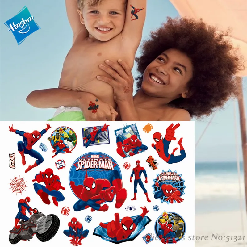 Hasbro Халк Человек паук Мстители Marvel детская мультяшная временная татуировка