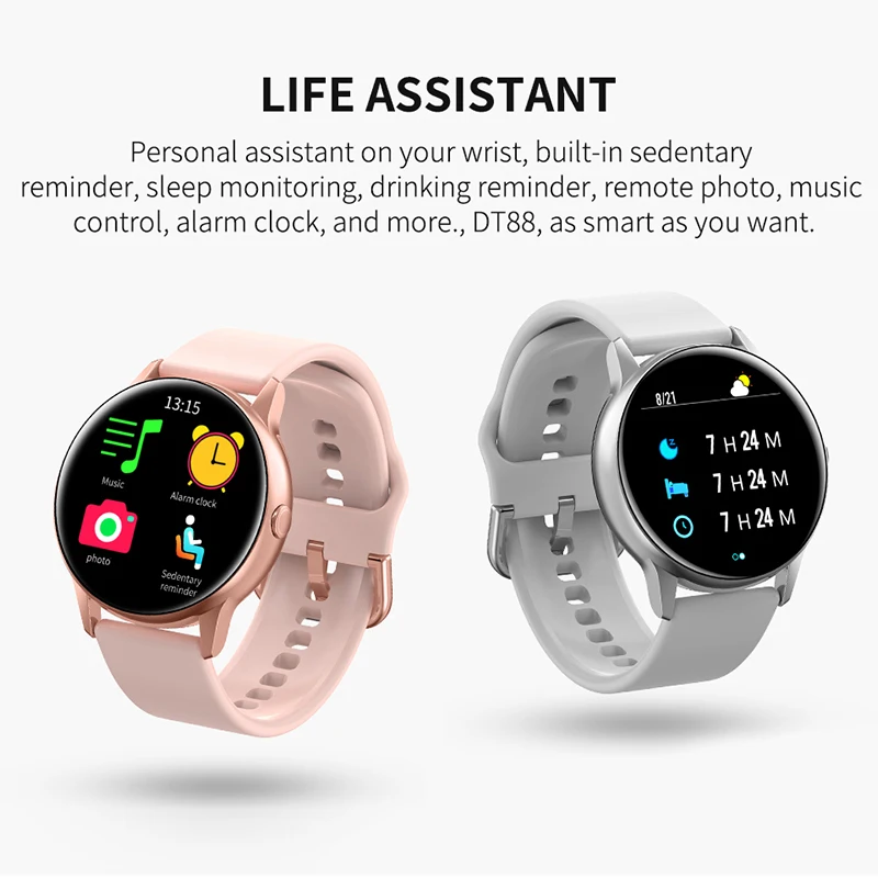 2021 новые женские Smartwatch IP68 Водонепроницаемый Носимых устройств монитор