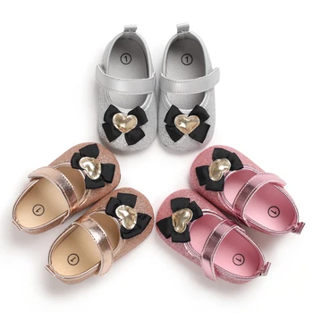 

Shiny Baby Girl Shoes Lovely Bowknot Shoes Anti-Slip Sneakers Kids Soft Sole Toddler Shoes Princess Shoes