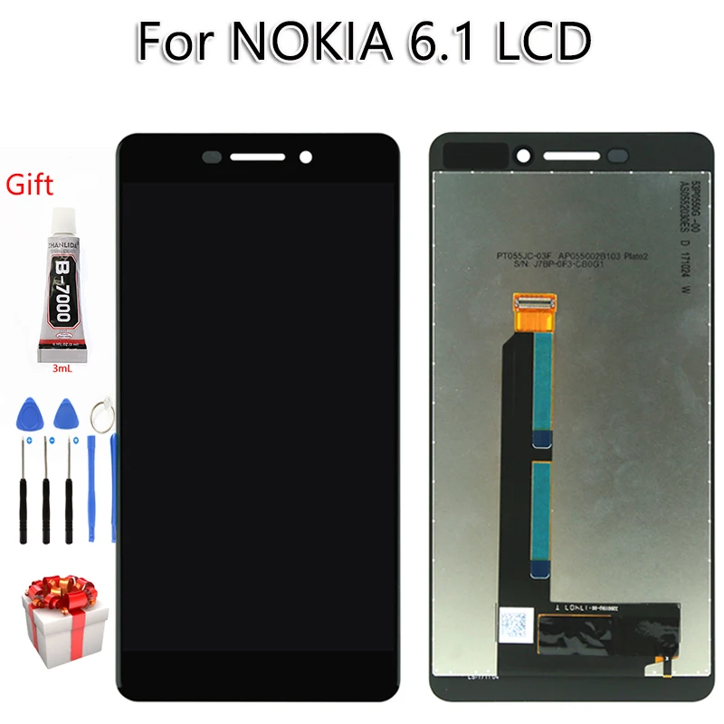 

AAA Quality For Nokia 6.1 LCD Display Touch Screen 5.5" Digitizer Assembly Replacement Free Tools For Nokia 2018 6 II Display