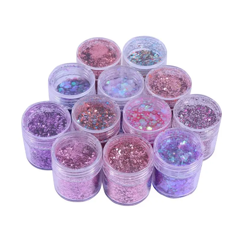 

RUIMIO 12 Boxes Manicure Shining Paillettes Gradient Fingernail Sequins Nail Art Decoration Accessories For Girls Women