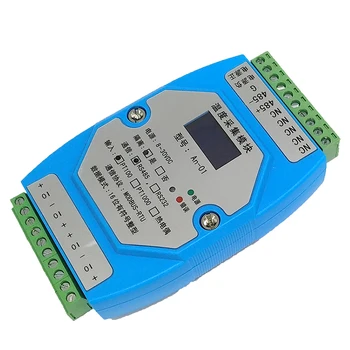

4-way Isolated PT100 to RS485 Temperature Transmitter Module Sensor Digital Quantity with Display Rail Installation