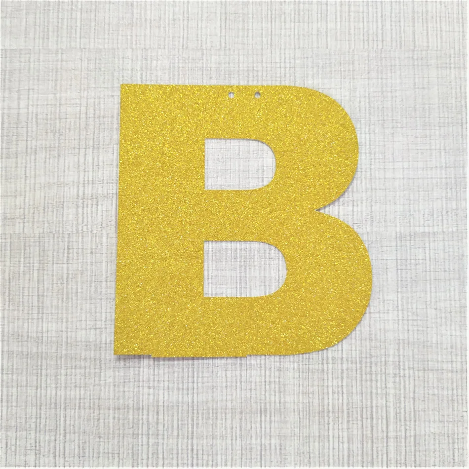 Персонализированные блестящие буквы алфавита бумажный баннер DIY Имя Висячие вечерние флаги гирлянда украшения день рождения детский Свадебный декор - Цвет: B