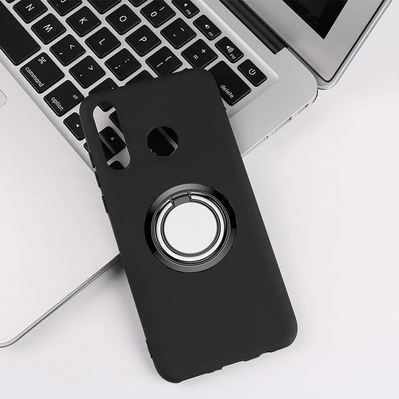 for Tecno Camon 12 Back Ring Holder Bracket Phone Case Cover Phone TPU Soft Silicone Cases for Tecno Camon 12 Air / 12 Pro
