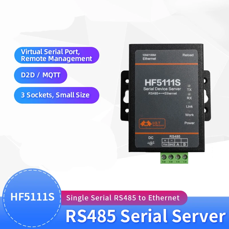 Industrial Serial Port Server RS485 to Ethernet Transmission Converter device HF5111S IOT support Modbus TCP | Безопасность и