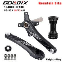 GOLDIX 104BCD Wide and narrow teeth bicycle crankset 170/175mm crank Round/Oval chain ring 32T/34T/36T/38T MTB crank set