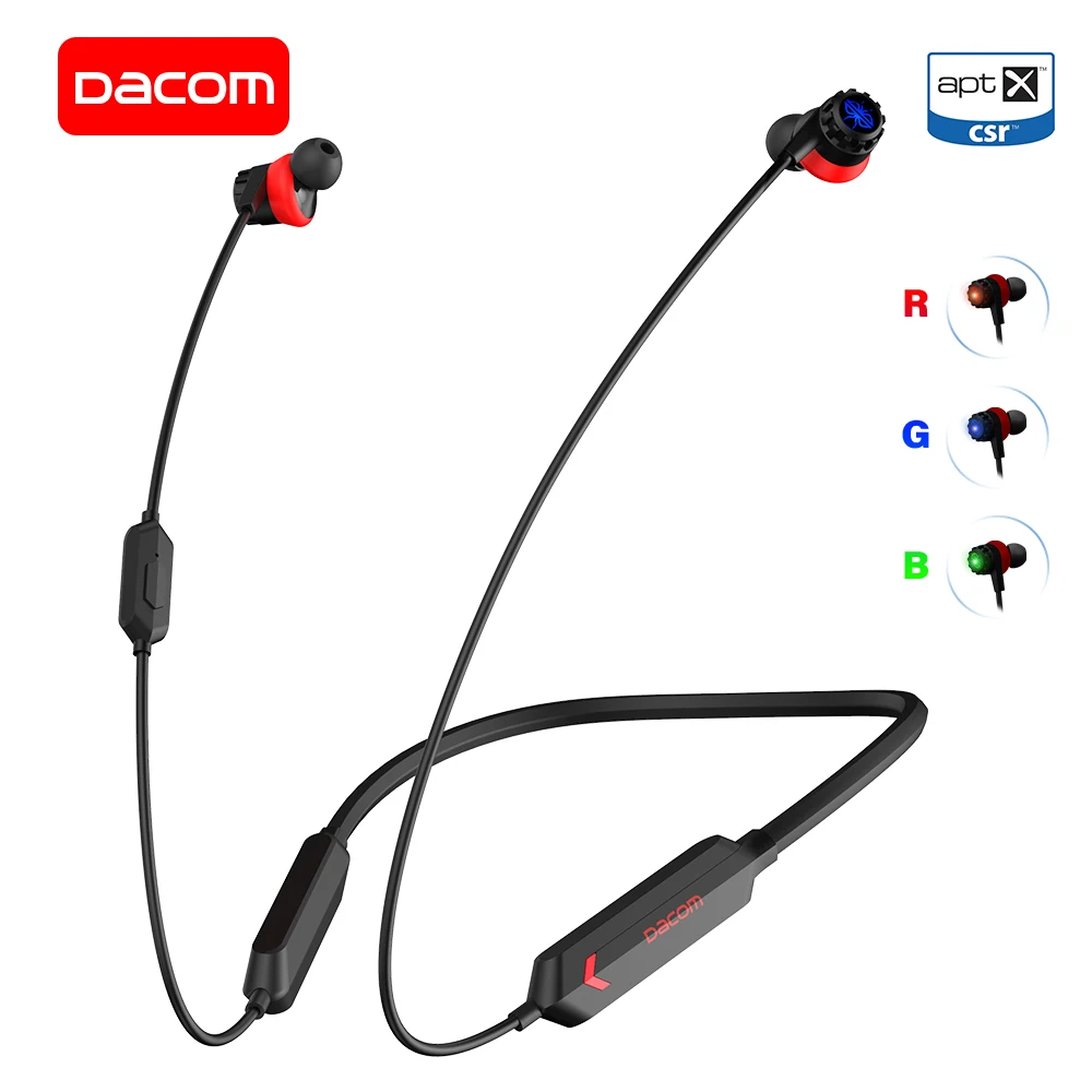 DACOM GH02 Bluetooth наушники Apt X беспроводные RGB светодиодный свет встроенный микрофон