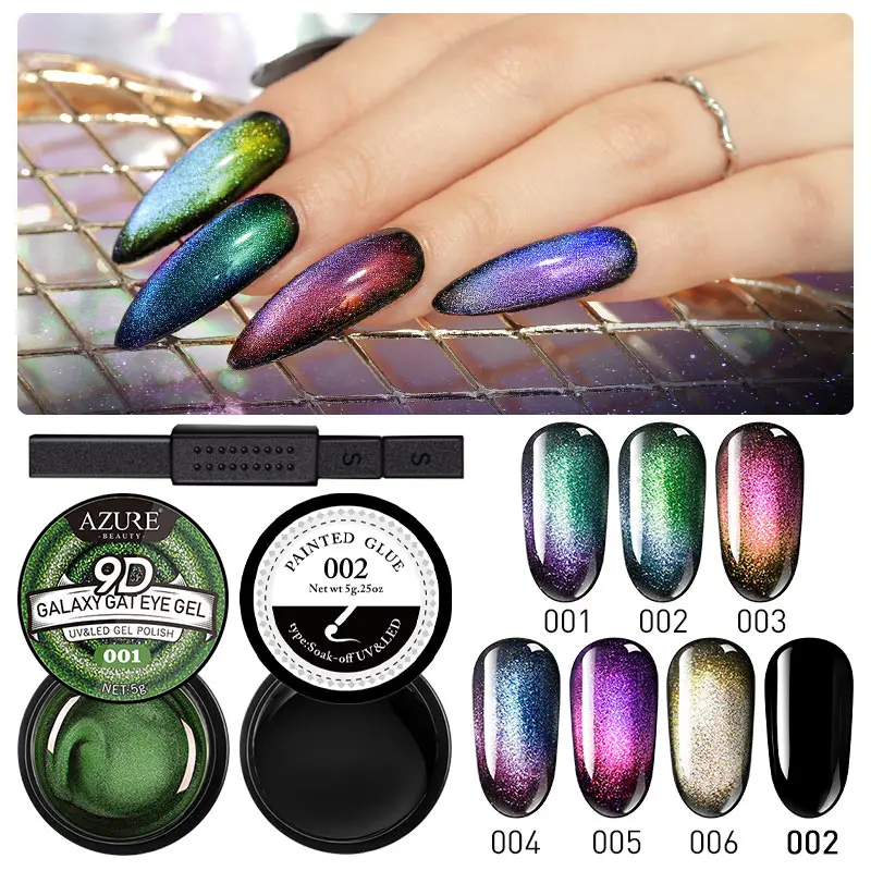 8PCS Modelones 7 шт./лот Galaxy Cat Eyes лак для ногтей Хамелеон светодиодный Гель-лак для ногтей Хамелеон УФ-эмалевый лак для ногтей наборы - Цвет: 8PCS