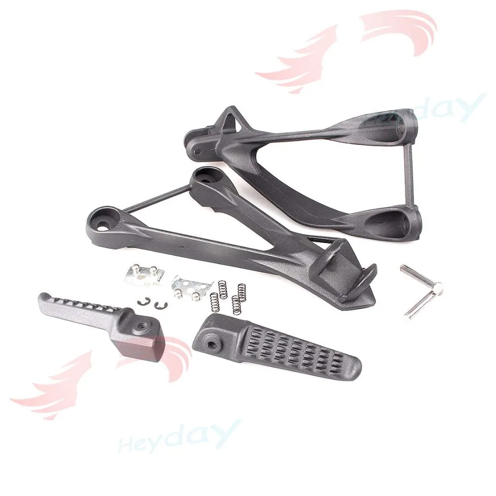 Черный задний Пассажирские подножки Скоба Подножка для Kawasaki ZX6R 2005 2006 2007 2008 05 06 07 08