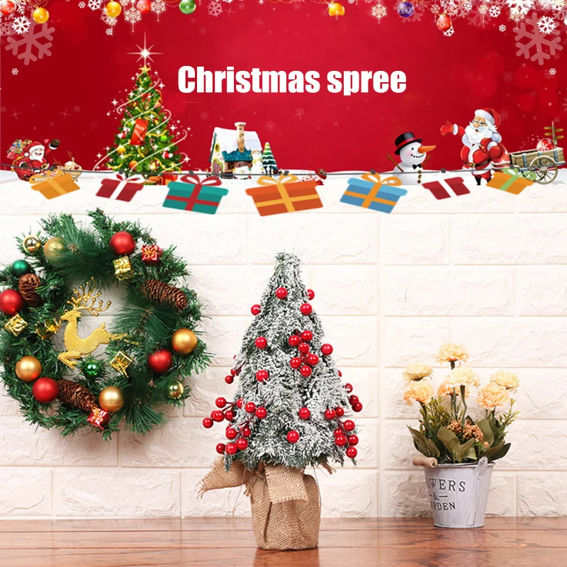 

Mini Fruit Snowflake Christmas Tree Vintage Linen Desktop Small Tree For Christmas Decorations