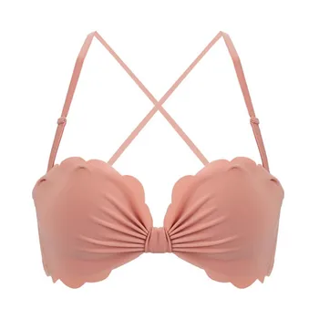 

Sexy Bralette Women Solid Color Push up Wireless Seamless Strapless Wave Ruffled Comfort Underwear Bra Lingerie lenceria
