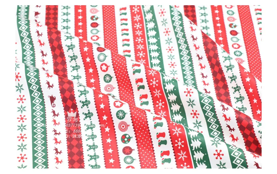 Полметра НОВАЯ РОЖДЕСТВЕНСКАЯ хлопковая ткань для квилтинга DIY шитья Telas Рождественская елка леденец Санта лось дизайн ткань D20