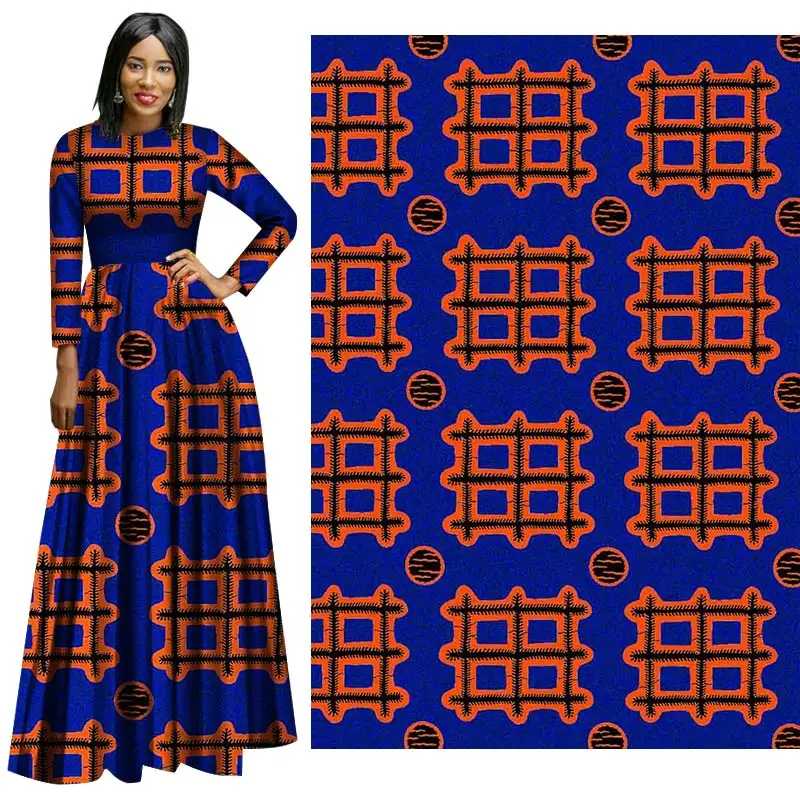 

well fabric tissue African clothing printing wax cloth cotton double-sided printed fabric AFRIPRIDE WAX 496 african print fabric