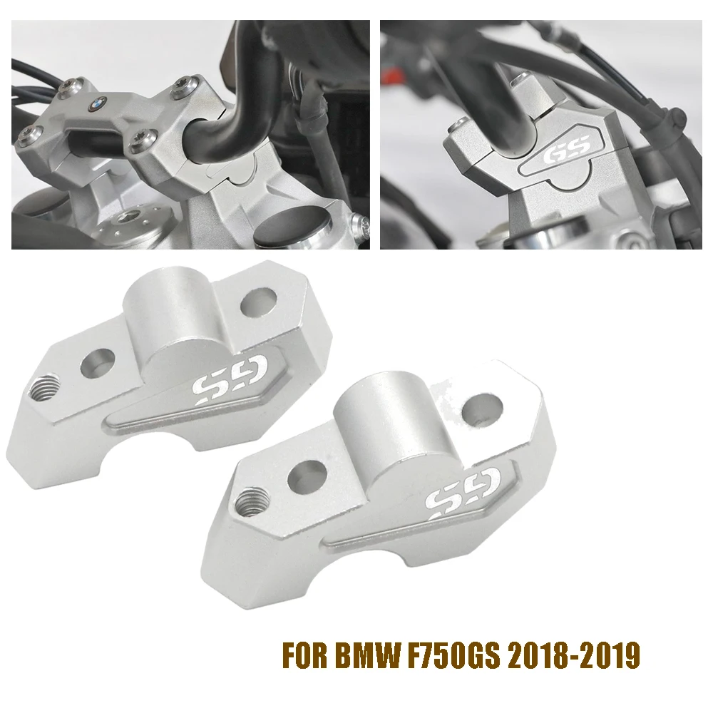 

New For BMW F750GS F 750 GS 2018 2019 2020 2021 22MM Handlebar Risers Clamp Height up also Backward Extend Adapters with Bolts
