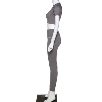 2 Pcs Sports Sets Seamless Short Sleeve Crop Top Workout Yoga Set For Women Fitness Gym Suit High Waist Seamless Leggin Sets 5