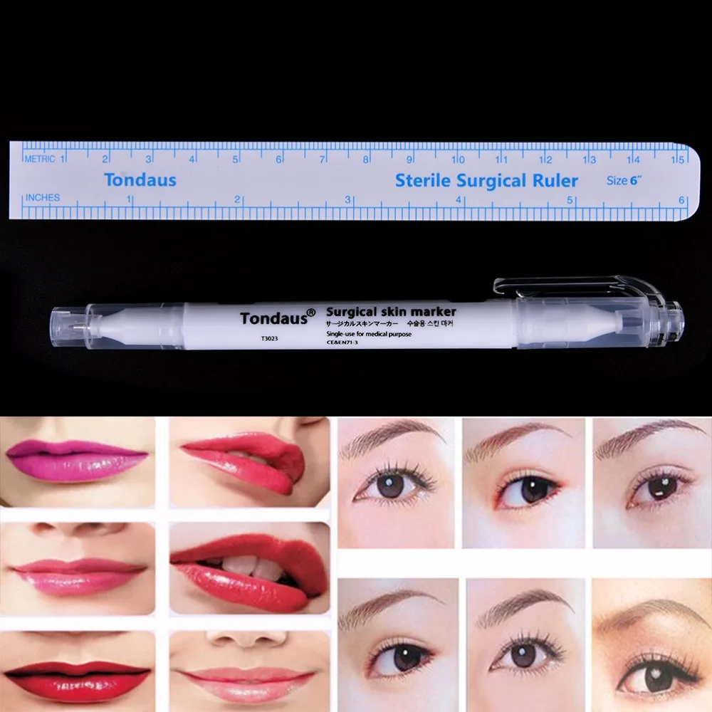 

AACAR 1Set Surgical Skin Marker Pen Scribe Tool for Tattoo Piercing Permanent Makeup Tool Tatoo Accessories
