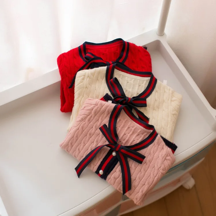 Хлопковая трикотажная одежда для маленьких девочек; Новинка года; стильная осенняя одежда; одежда принцессы; Детский кардиган; свитер