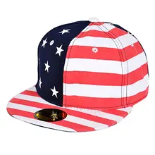 Бейсболка для женщин и мужчин с плоским козырьком с вышитым американским флагом головной убор для спорта на открытом воздухе с регулируемой задней застежкой