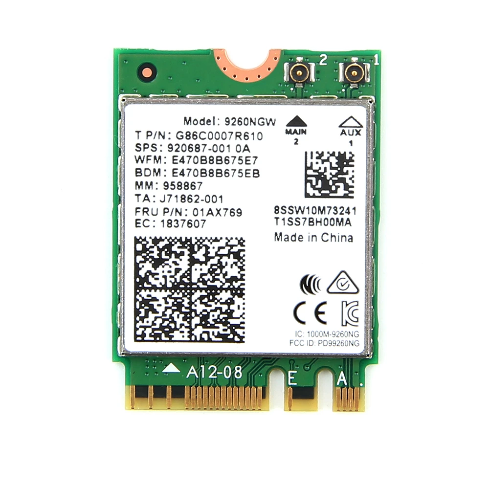 Настольный беспроводной адаптер PCI E 1X с 1730 Мбит/с Wifi сетевой картой 9260NGW для Intel 9260