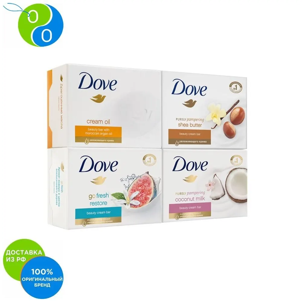 Dove набор бессульфатное крем-мыло Коллекция ароматов 4х100 гр | - Цена: 