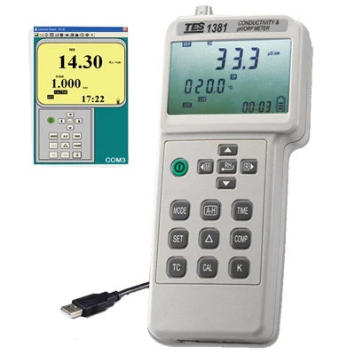 TES TES-1381K цифровой измеритель температуры PH/ОВП TES1381K