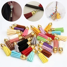 

4cm Mini Colorful Tassels Pendant Jewelry Findings Vintage Leather Suede Tassels Earrings Bag Keychain Accessories For DIY Craft