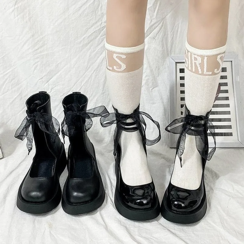 Women Cute Lolita Princess Cosplay Leather Shoes Gothic Carnival Party Dance Stage Short Boot Fashion Casual Kawaii Bow Sandals |