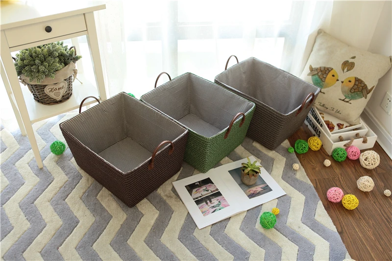 Household weaving laundry basket storage box hamper toy clothing store thickening storage box WF8101014
