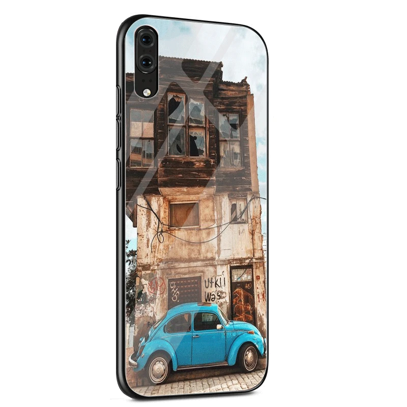 Стеклянный чехол для huawei P30 P20 P10 Y9 Y6 mate 20 Pro Lite P Smart Honor 7A 8X9 10 чехол винтажный VW Beetle для Coque - Цвет: G8