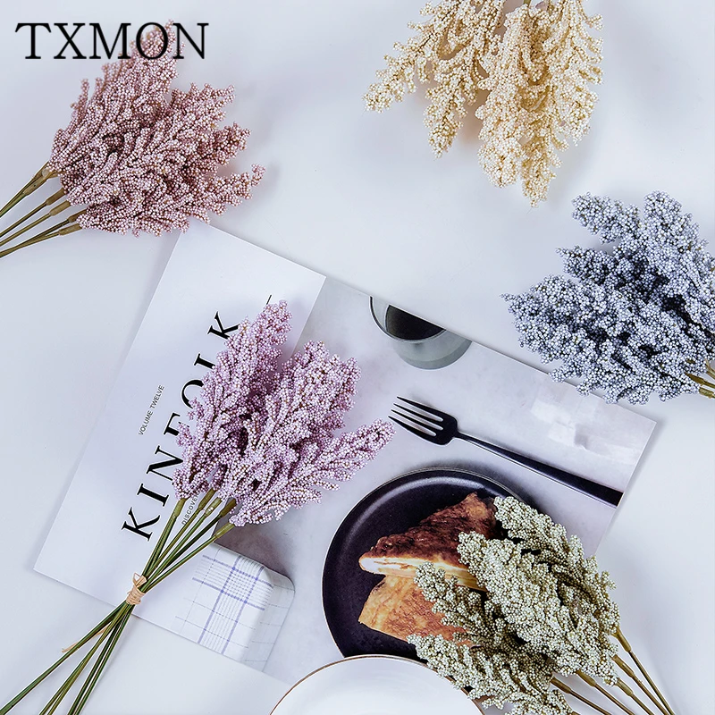 

32cm grain spike flower small fresh with grass simulation Dried flowers bouquet natural pastoral wedding home wedding decoration