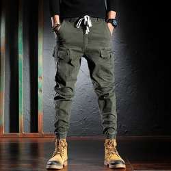 Pantalones vaqueros holgados para Hombre, Pantalón Cargo informal, de alta calidad, con múltiples bolsillos, color verde, estilo Hip Hop, a la moda