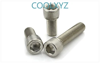 

304 Stainless Steel Hexagonal Socket Head Cap Screw DIN912 Cup Head Inner Hexagonal Screw Bolt M4 M5 M6 5PCS