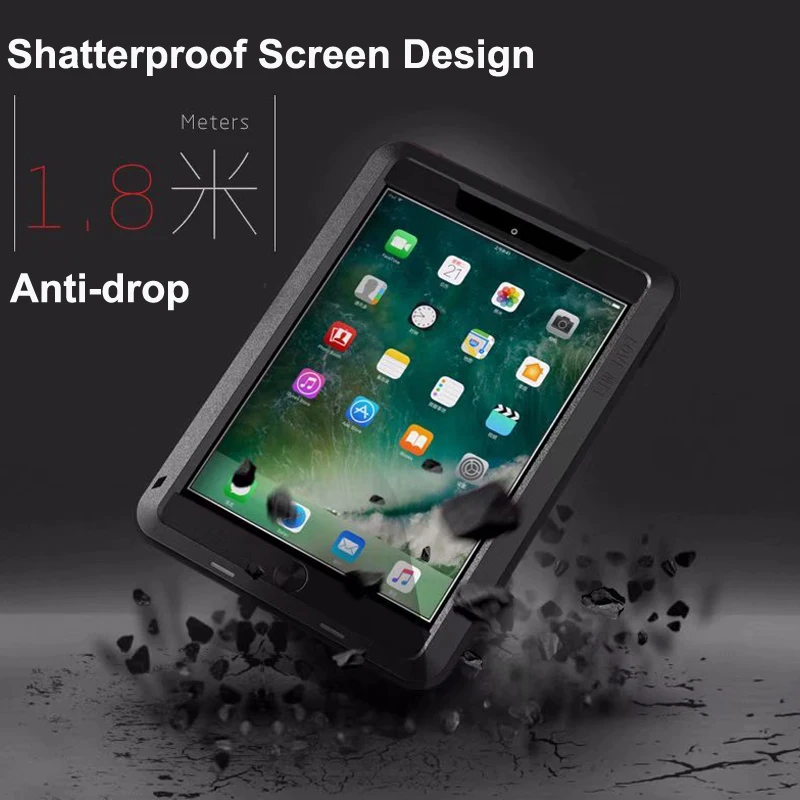 Original Love Mei Powerful Aluminum Metal Tablet Case for iPad 9.7 inch 2017 2018 Shockproof Gorilla Toughened Glass Strong | Компьютеры и