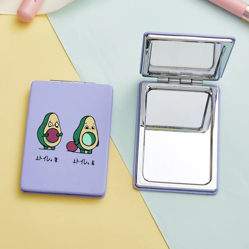 Cute Avocado Rectangular Portable Mirror Makeup Mirror Small Cute Portable Folding Student Double Mirror Best Gift 1 Cute Avocado Rectangular Portable Mirror Makeup Mirror Small Cute Portable Folding Student Double Mirror Best Gift 5