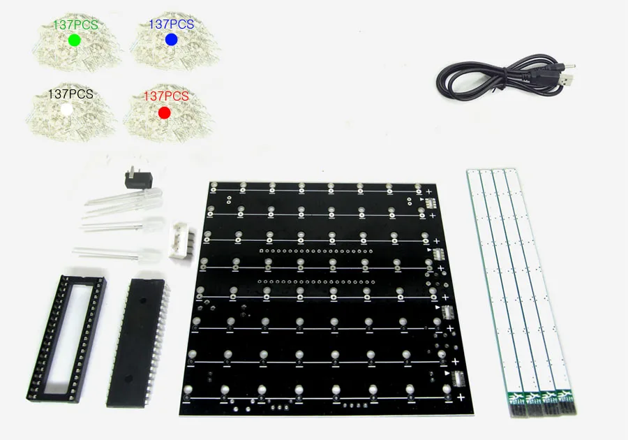 New 3D 8 8x8x8 multicolor led cubeeds diy kit ,kits electronic,for Ardino with excellent animations